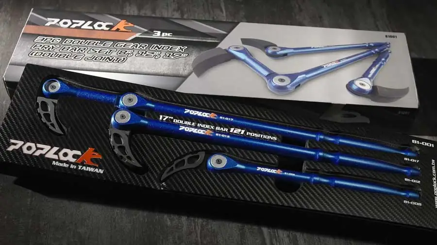 Poplock Double Gear Indexing Pry Bar set, 3 pieces in box available on amazon