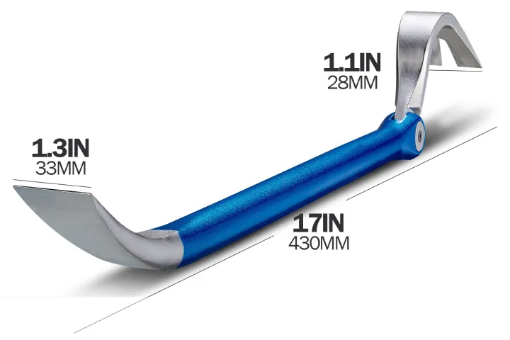 17” Nail Puller Tool & Indexing Pry Bar Dimensions