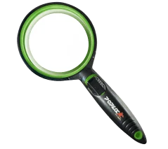 Green heavy duty magnifiying glass with LED light - Poplock Tools
