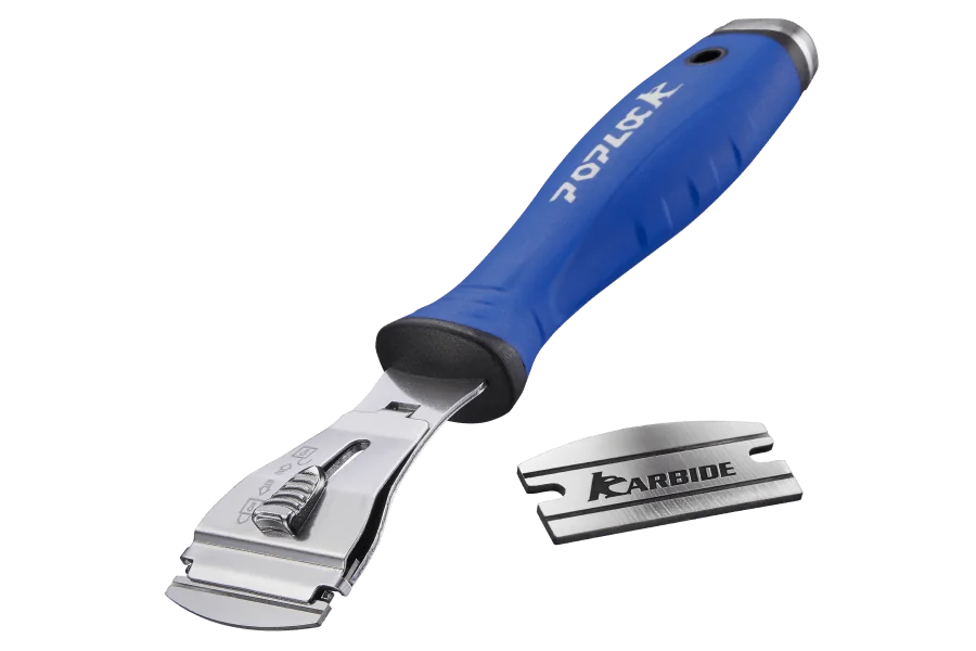Poplock carbide scaper - round blade and flat blade