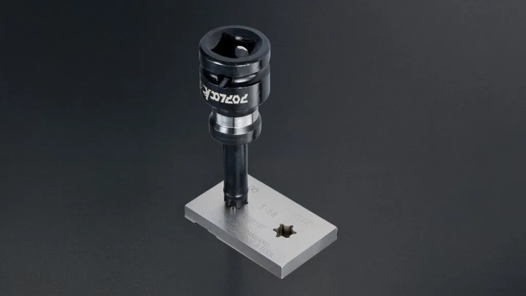 Poplock Impact Socket Set Quality testing dimensions with Gauge