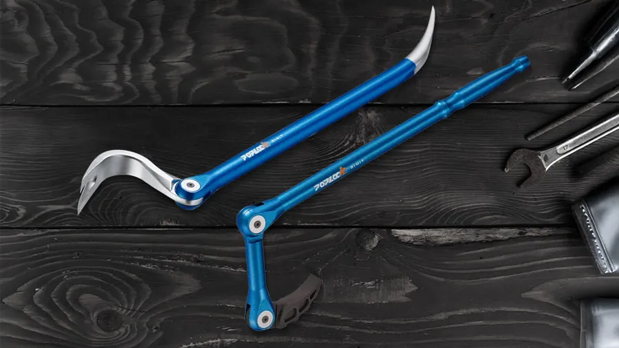Indexing pry bars, nail pullers, crowbars, wrecking bars Poplock-AE-FU