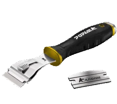 Poplock carbide scaper - round blade and flat blade